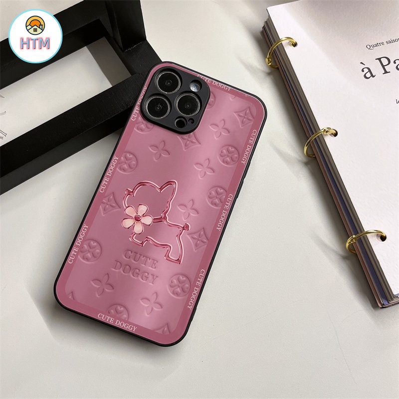 Ốp Điện Thoại Mặt Kính Chống Sốc In Hình Chú Cún Cho iPhone 13 12 Pro Max 11 X XS Max XR 7 8 Plus