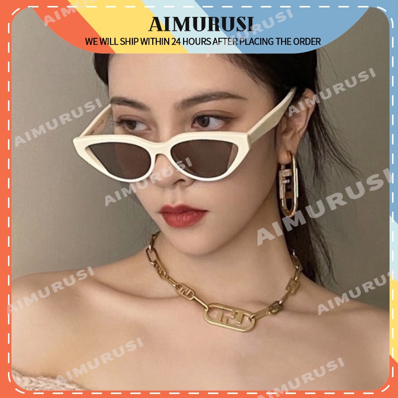 (AIMURUSI) 【Giảm Giá】kính Mát Khung Mắt Mèo Tam Giác Phong Cách hip hop Âu Mỹ Cá Tính Mới