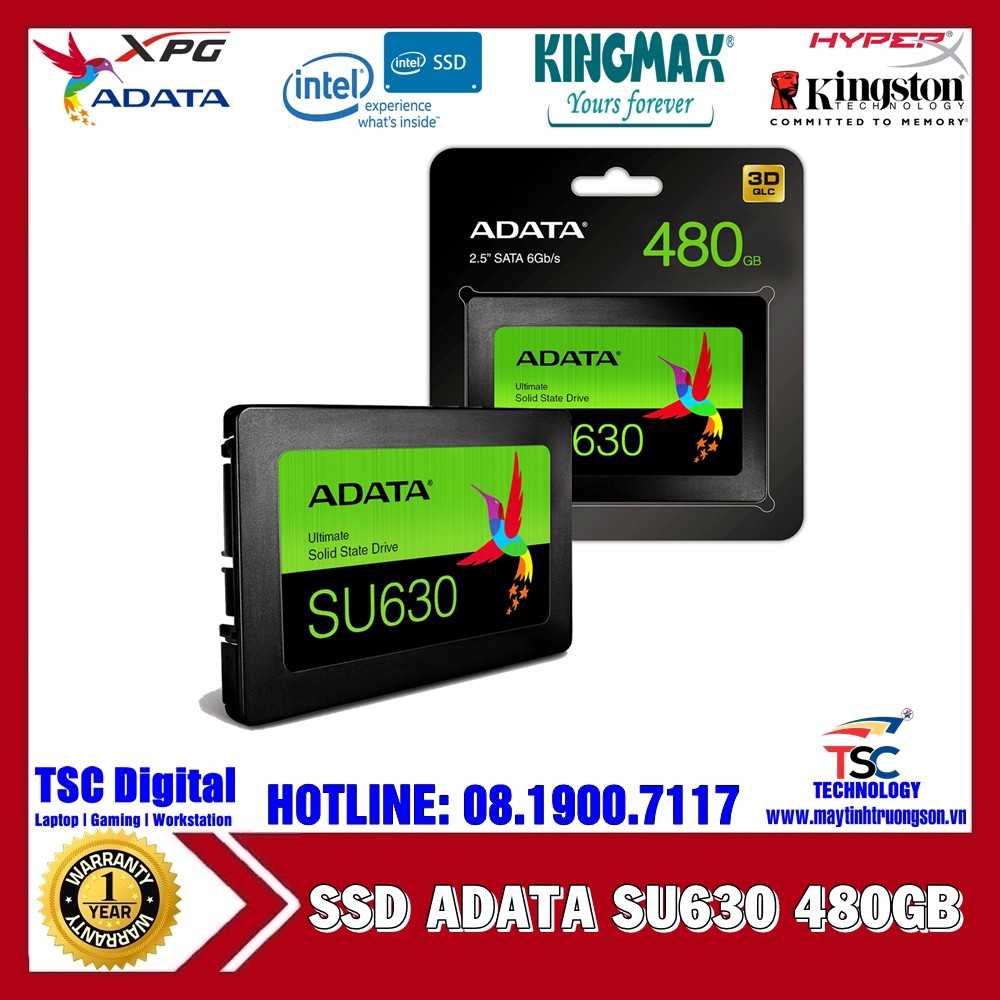 Ổ Cứng SSD ADATA Ultimate SU630 480GB 2.5" SATA 6Gb/s 3D QLC