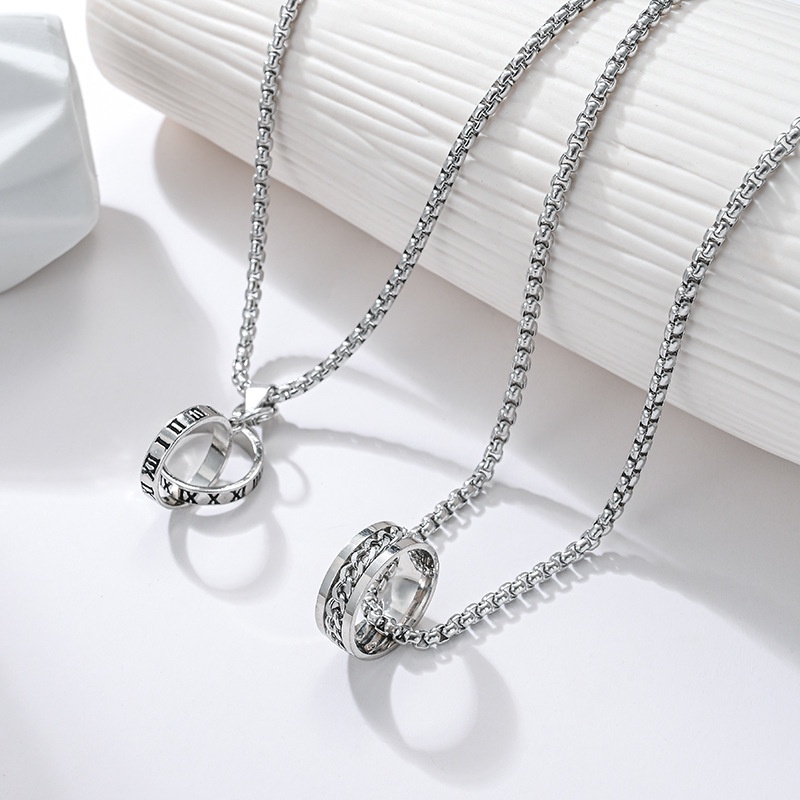 Vòng cổ nam nữ unisex dây chuyền SAZ màu bạc Titan đẹp phụ kiện thời trang - Vòng cổ TIN