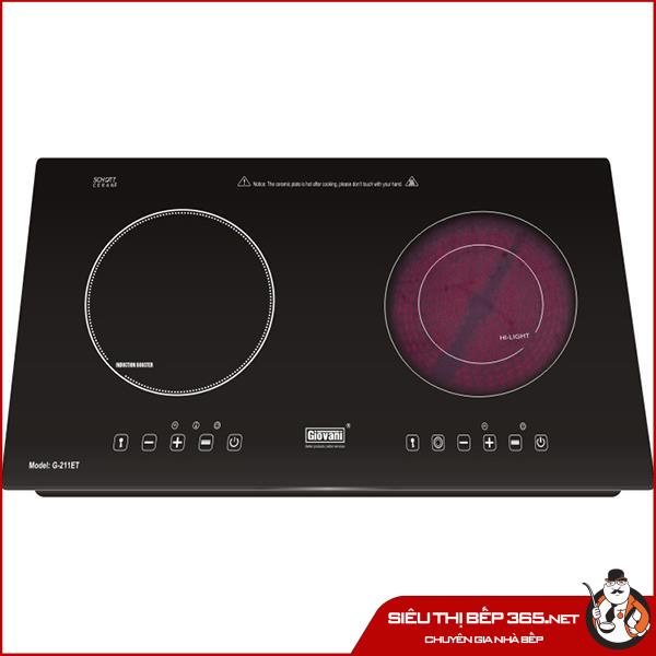 Bếp hỗn hợp 1 điện 1 từ Giovani G-211 ET