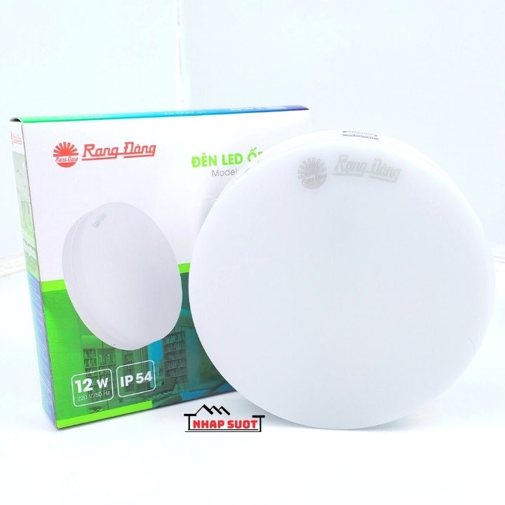 Đèn ốp trần 12W led Rạng Đông thiết kế tràn viền, chống ẩm IP54  LN12N
