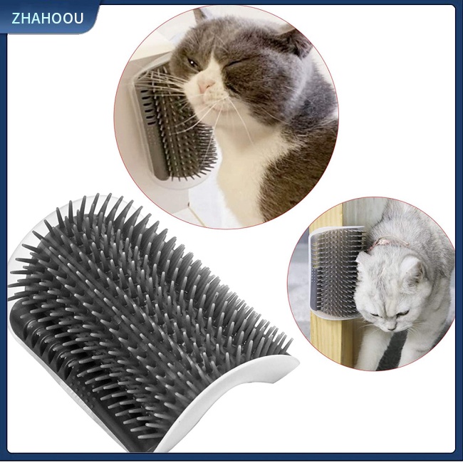 ☃Nhà☃ Lược Chải Lông Massage Cho Mèo Gắn Góc Tường Giặt Được