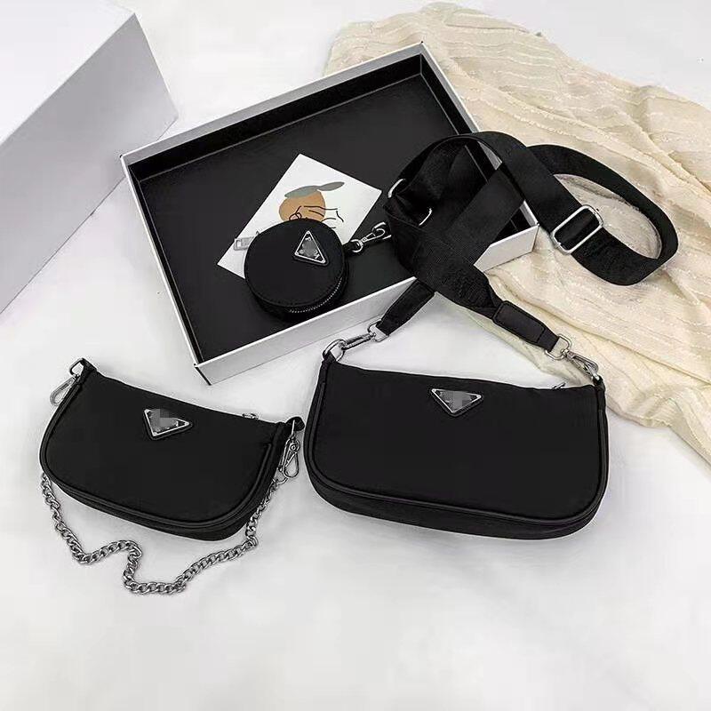 PRADA Túi Đeo Chéo Ba Món Hình Tam Giác Thương Hiệu Thời Trang Hàn Quốc 2021 Mới Cho Nữ