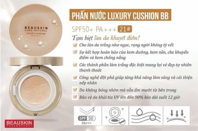 Phấn nước BEAUSKIN che khuyết điểm, kiểm dầu cực tốt