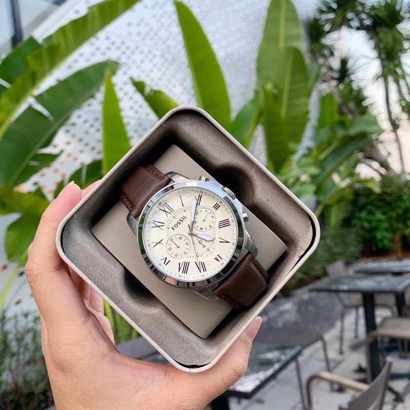 (Thanh lý đồng hồ lỗi) Đồng hồ nam FOSSIL chính hãng mặt chronograph model FS4735IE