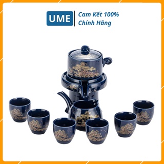 Bộ ấm chén Ngọc Lục Bảo cối xay cao cấp, sang trọng