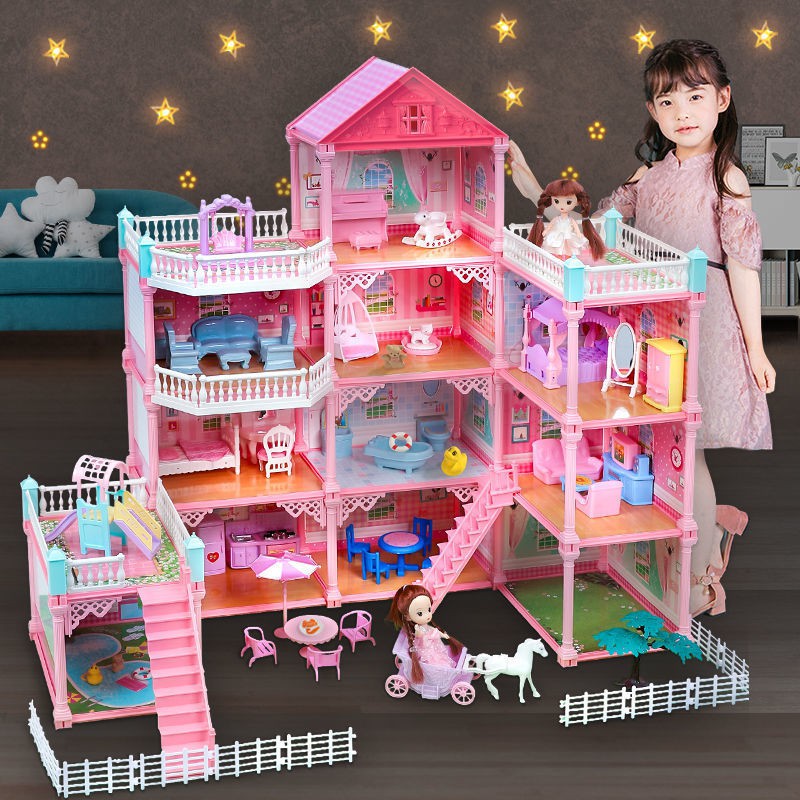 Bộ Đồ Chơi Ngôi Nhà Búp Bê Barbie Xinh Xắn Cho Bé Gái