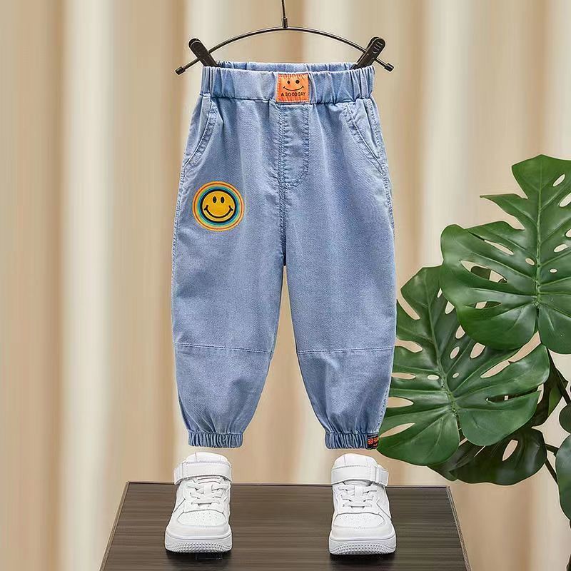 Quần Jean Dài Vải Tencel Mỏng Chống Muỗi Thời Trang Mùa Hè Cho Bé Trai