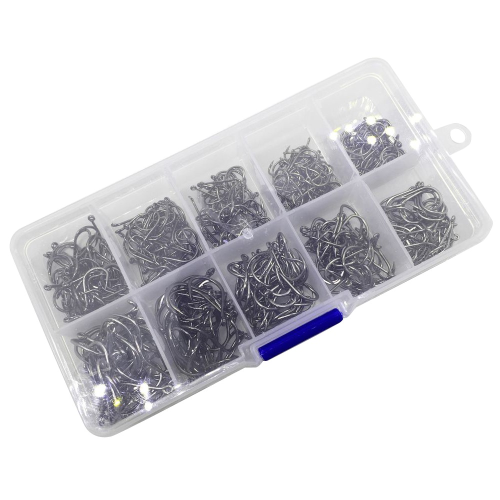 Hộp 500 Lưỡi Câu Cá # 3~12 Chất Liệu Thép Carbon