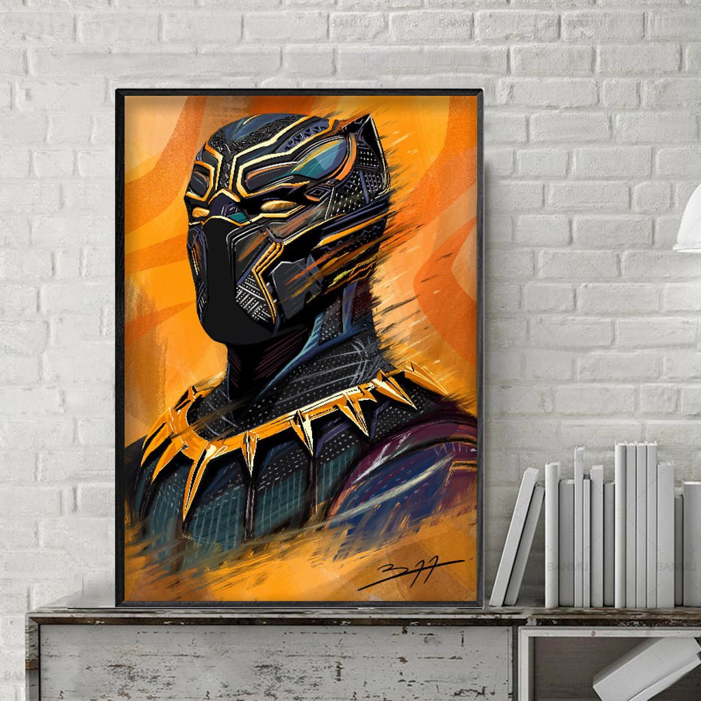 Tranh Decor Treo Tường Canvas Marvel Black Panther  Siêu Anh Hùng  Kích Thước Theo Yêu Của  Khách