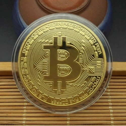Đồng tiền may mắn Bitcoin Mạ vàng 24 + Hộp nhựa đi kèm H008
