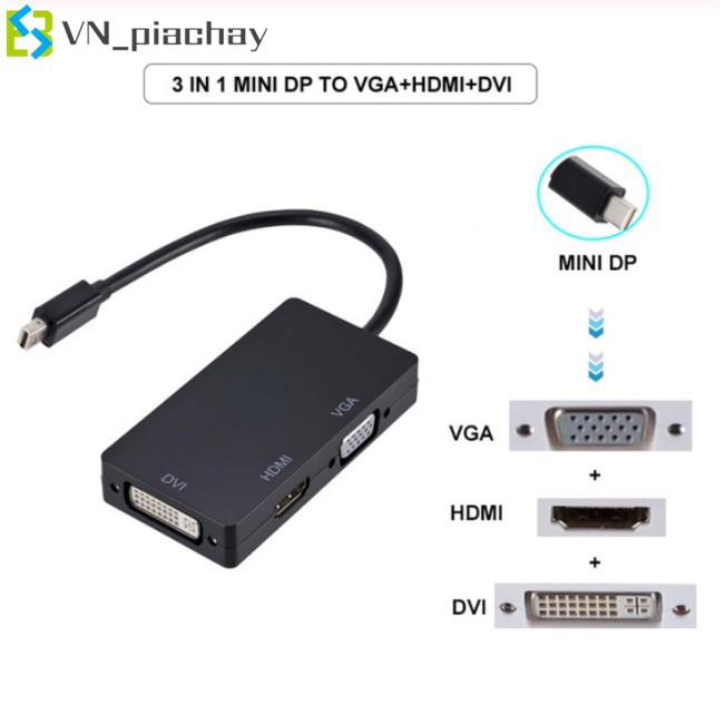 COD Mini Adapter DP TO HDMI VGA DVI Three-in-one 4k*2k Converter for Notebook