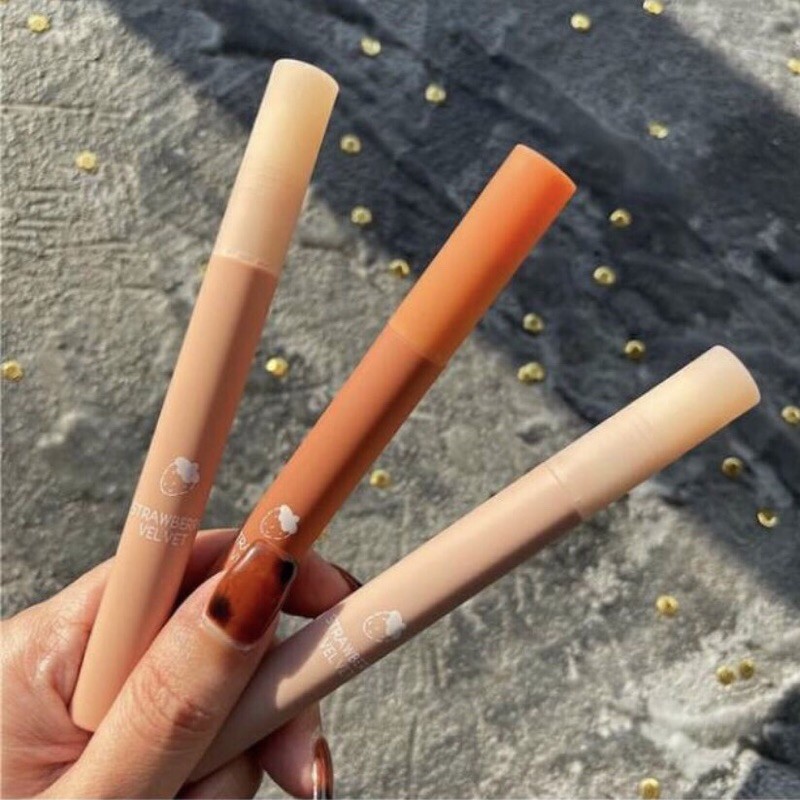 SET 3 SON KEM LÌ MAFFICK StrawBerry Velvet nội địa Trung