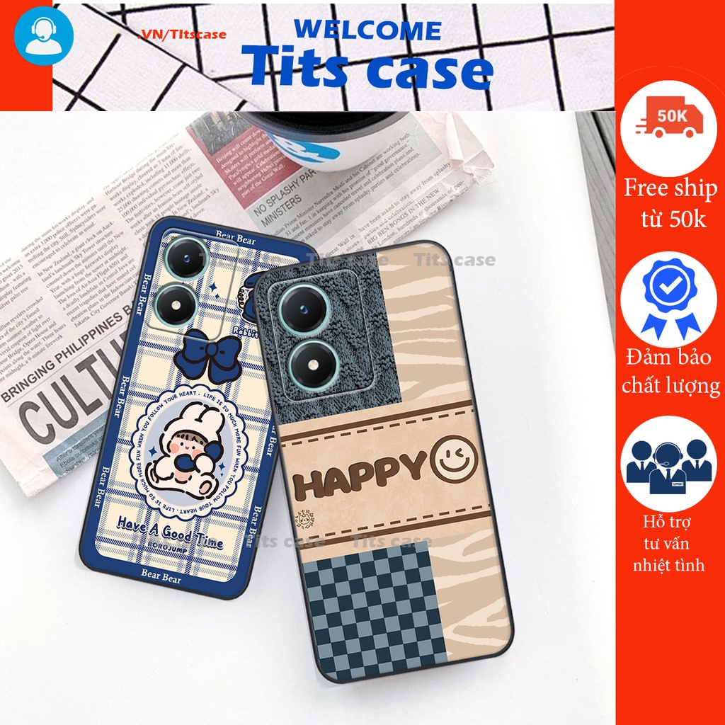 Ốp lưng Vivo Y02S - Bảo vệ camera in hình bò sữa, gấu be@r, cute cực  ĐỈNH -  cực CHẤT-  cực COOL