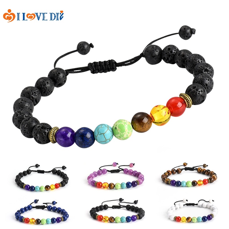 Vòng Tay Đá Núi Lửa Năng Lượng Mặt Trời Galaxy Thời Trang Cho Nam Nữ