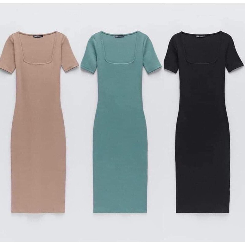 váy body cổ vuông