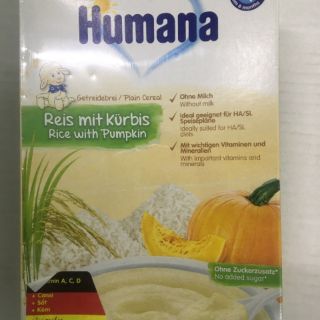 Bột ăn dặm Humana gạo - bí đỏ dành cho trẻ từ 6 tháng trở lên