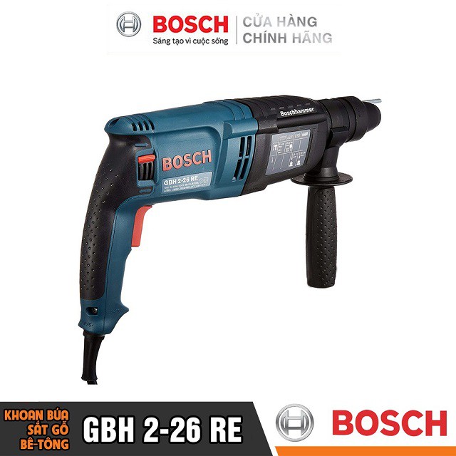 [CHÍNH HÃNG] Máy Khoan Búa Bosch GBH 2-26 RE (26MM-800W) - Chuyên Khoan Bê Tông, Giá Đại Lý Cấp 1, Bảo Hành Toàn Quốc