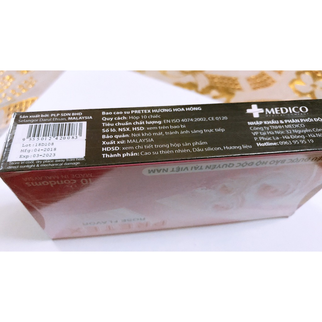 Bao cao su Pretex ROSE FLAVOR - HOA HỒNG