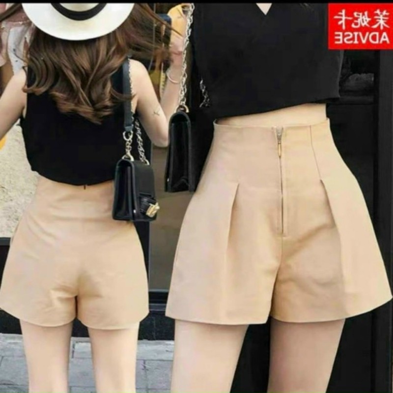 Quần short đùi nữ lưng cao khóa trước nhôm cạp liền hot [ẢNH THẬT] | BigBuy360 - bigbuy360.vn
