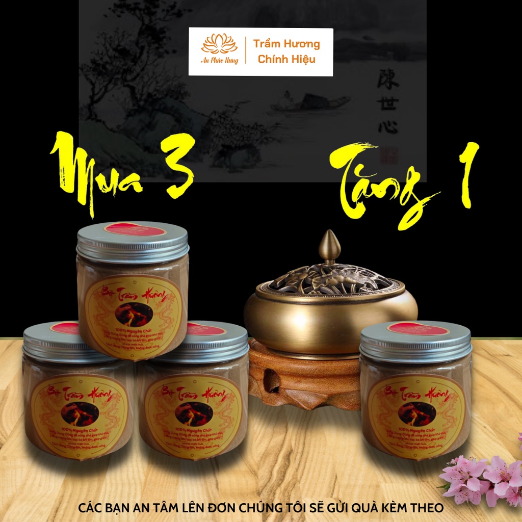 Trầm hương -  Bột trầm hương cao cấp 100% nguyên chất không  tạp chất xả stress mang lại may mắn tài lộc