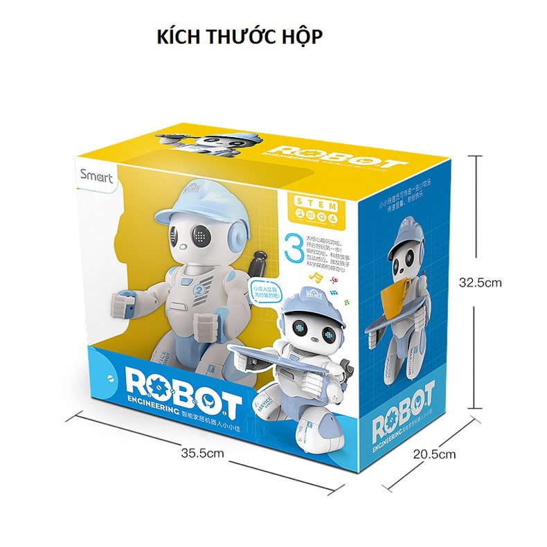 Đồ Chơi Robot Giúp Việc Thông Thái  có điều khiển, tương tác, giọng nói, giúp bé phát triển ngôn ngữ