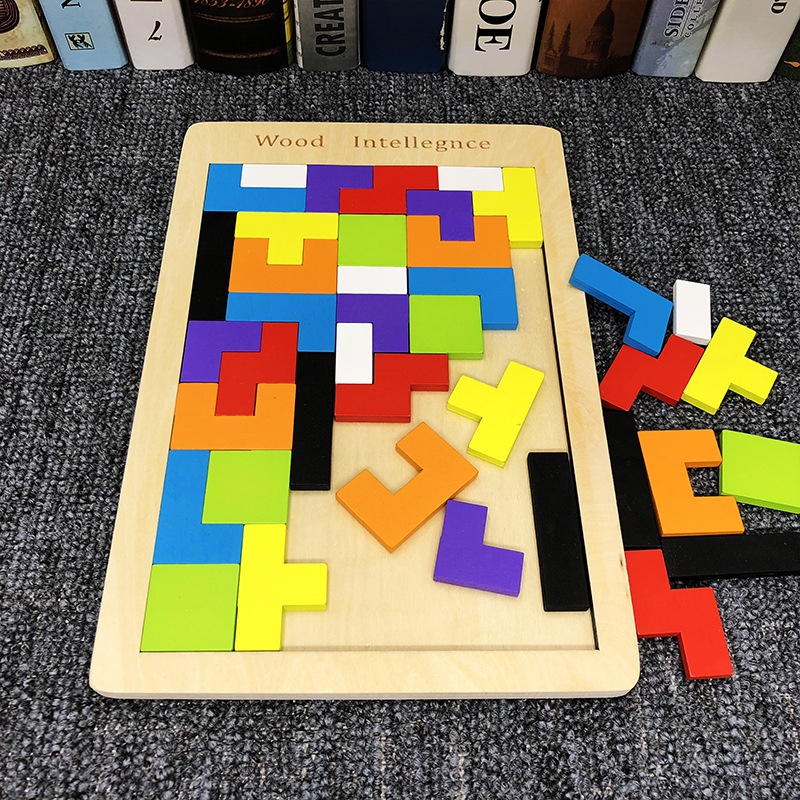 Đồ Chơi Thông Minh Sáng Tạo Cho Bé Bộ Ghép Hình Xếp Hình Tetris  Bằng Gỗ Cao Cấp   Cho Bé