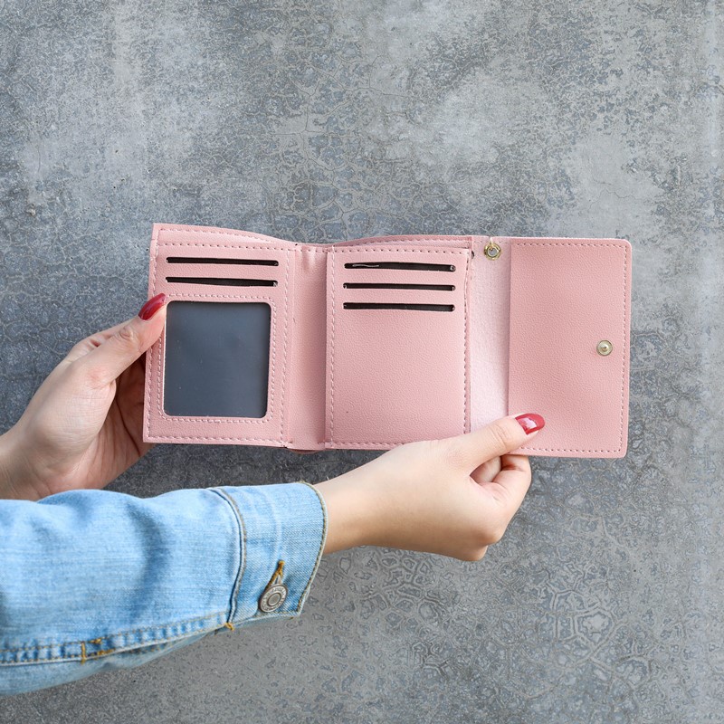 Ví ngắn IELGY chất liệu mềm mại có khóa phong cách Nhật Hàn xinh xắn cho nữ