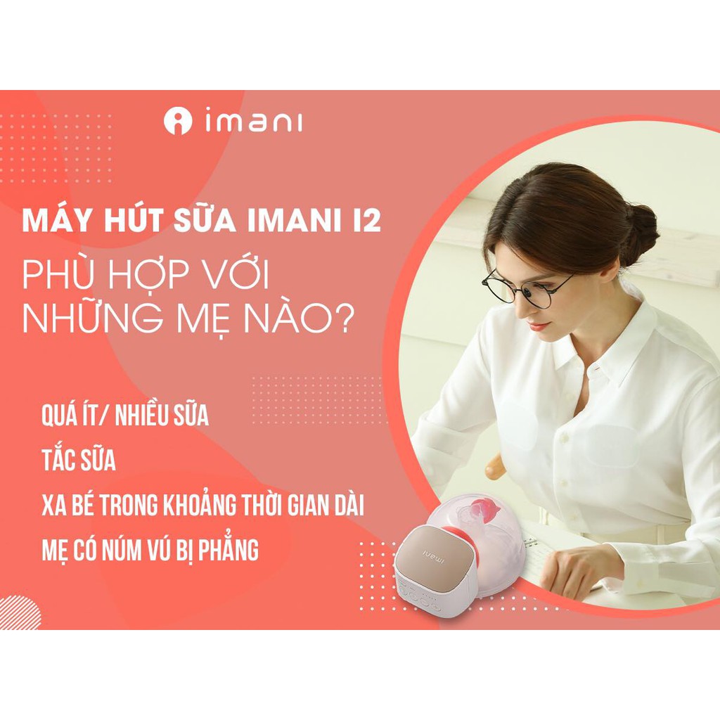 Máy hút sữa không dây IMANI I2 Hàn Quốc chính hãng - Bảo hành 1 năm.