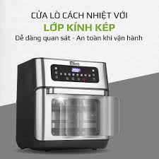 Nồi chiên không dầu Olivo AF12, bếp chiên không dầu 12L, nồi chiên gà nguyên con có trục xoay, chính hãng Unie