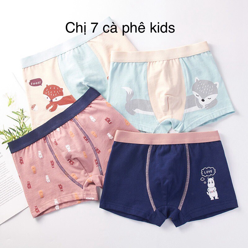 set 4 quần sịp bé trai đủ size