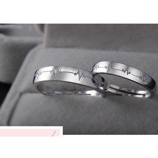 Nhẫn đôi chất liệu bạc ý