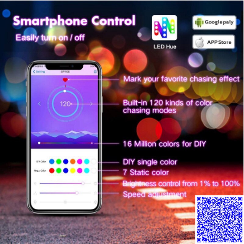 SP110E BỘ ĐIỀU KHIỂN LED FULL MÀU ARGB WS2811 WS2812B UCS1903 HỖ TRỢ APP BLUETOOTH