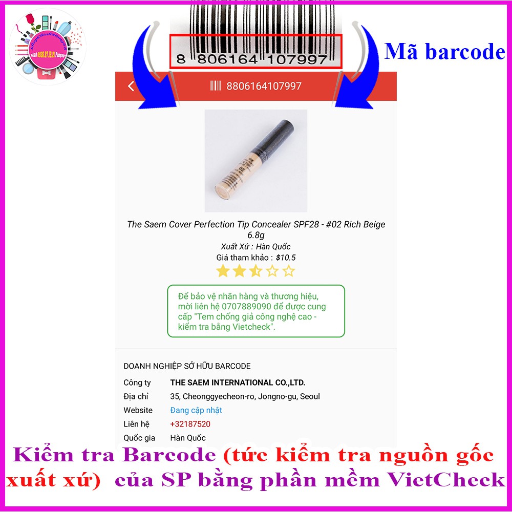 Kem Che Khuyết Điểm THE SAEM Cover Perfection Tip Concealer | BigBuy360 - bigbuy360.vn