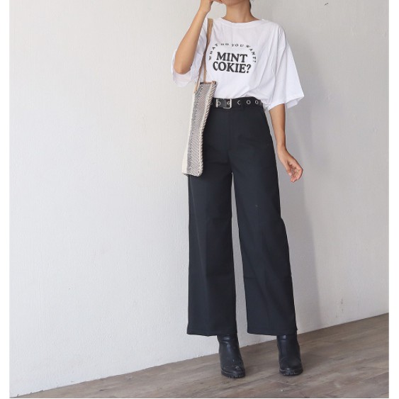 QUẦN DÀI NỮ ỐNG SUÔNG QUẦN ỐNG RỘNG CULOTTES VẢI TUYẾT MƯA CÔNG SỞ KHÓA GIỮA | BigBuy360 - bigbuy360.vn