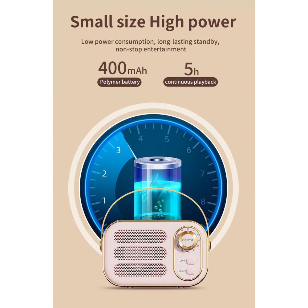 Loa bluetooth 5.0 DW13 siêu cute, hỗ trợ thẻ nhớ, aux 3.5mm