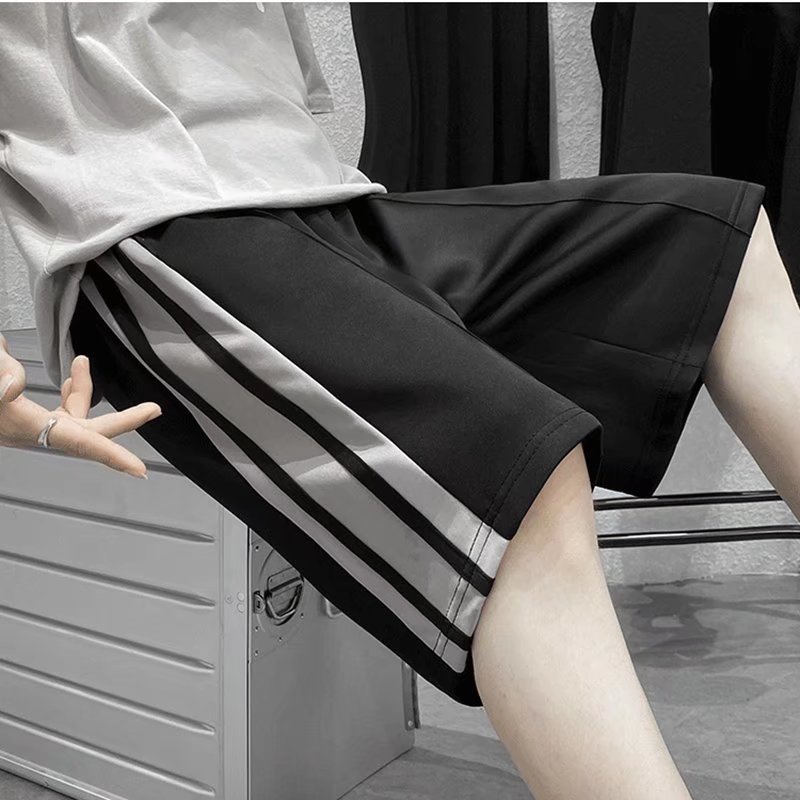 Quần Short Thể Thao Ống Rộng Kẻ Sọc Thời Trang Mùa Hè Hàn Quốc Cho Nam Size M-3XL