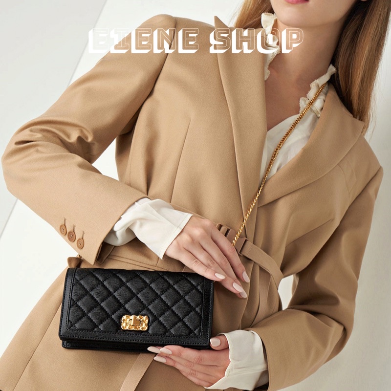 Túi Nữ Dạng Trám Sần Clutch Nữ Có Dây Xích Tháo Dời Micaela Quilted Phone Pouch