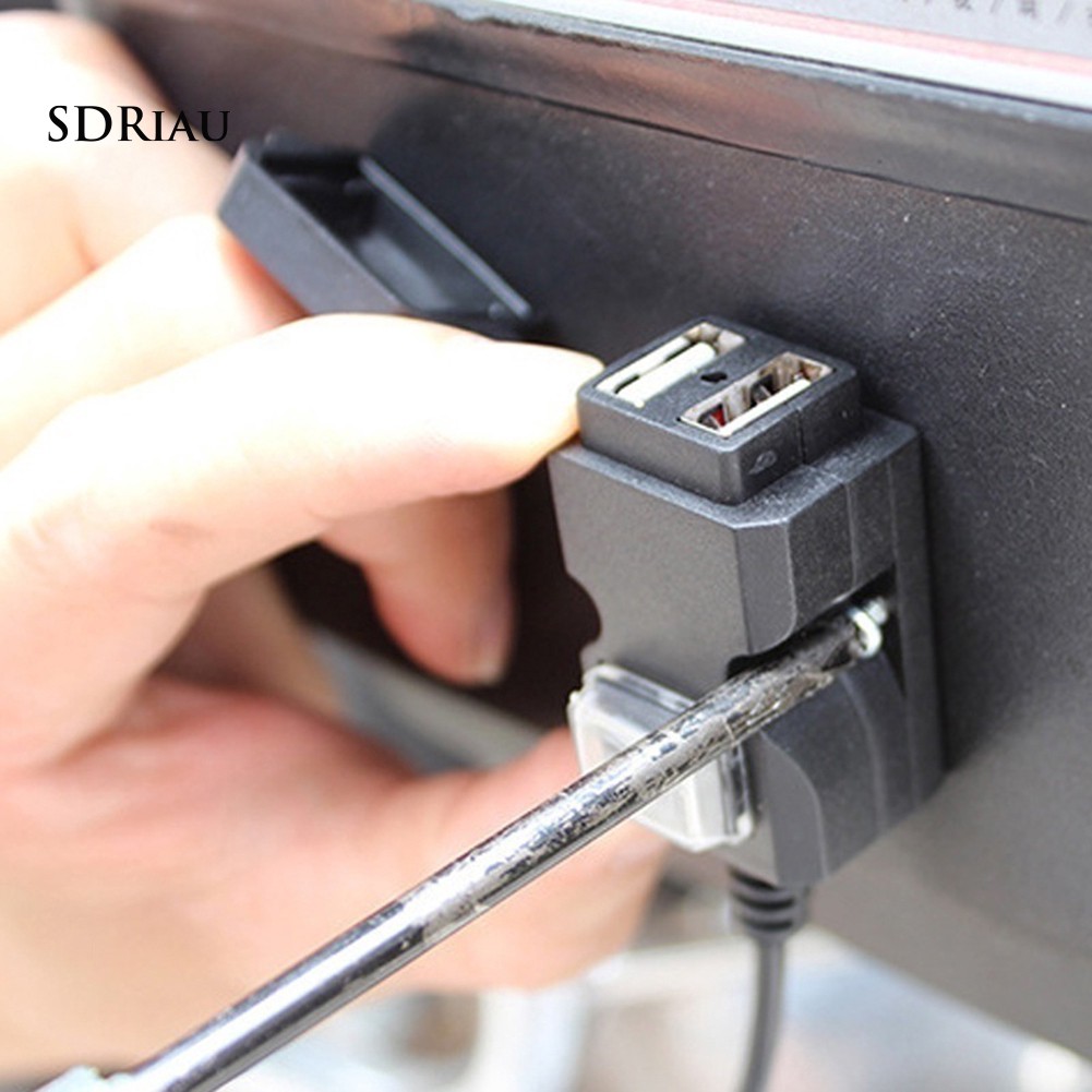 Tẩu sạc xe ô tô cổng USB kép 12-24V/9-90V gắn tay lái xe máy