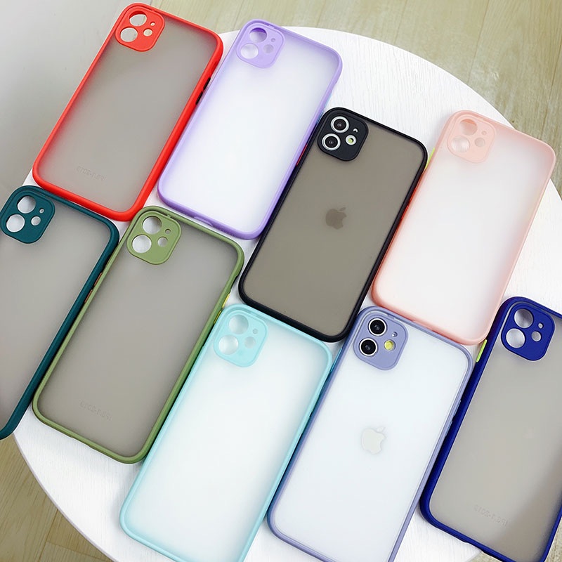 Ốp điện thoại TPU trong mềm mặt nhám kết hợp bảo vệ camera thiết kế đơn giản cho iPhone 11 Pro Max X XS Max  8 7 Plus | BigBuy360 - bigbuy360.vn