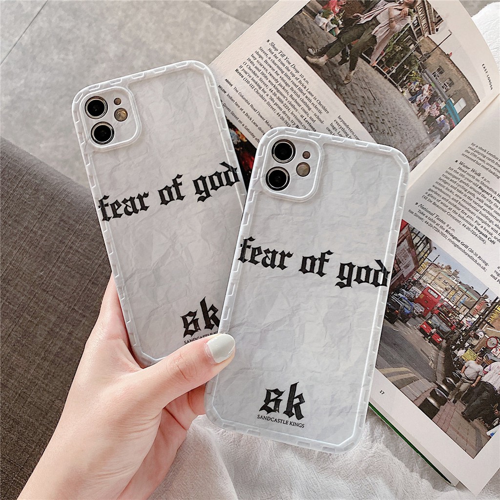 Ốp Điện Thoại Nhựa Mềm In Chữ Fear of god Cho iPhone13 12 11PRO MAX 7/8plus X/XS XR XMAX