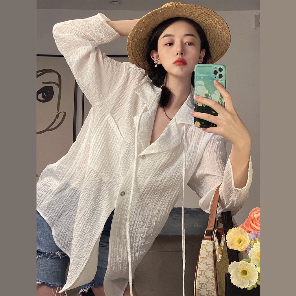 Áo khoác chống nắng màu sắc trơn phong cách hàn quốc thời trang