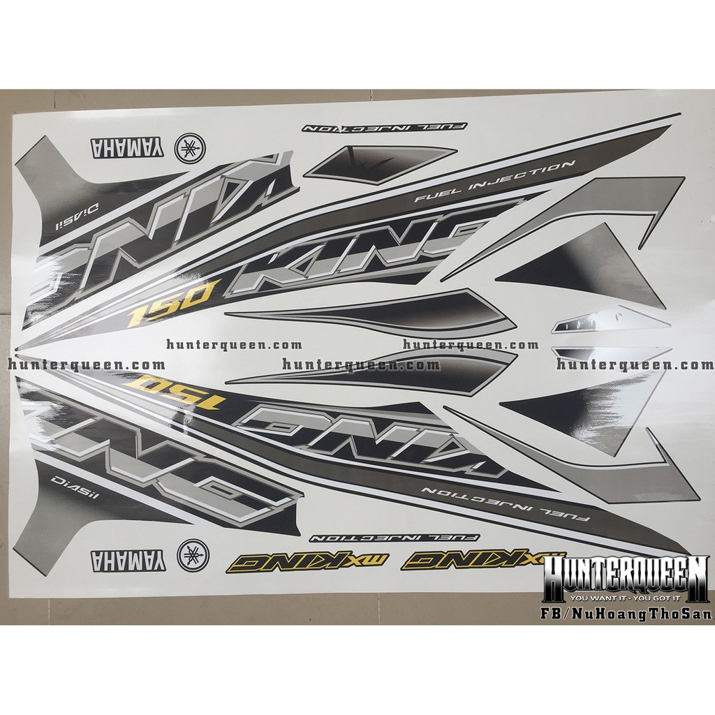 Tem Exciter 150. Tem rời MX KING xe đen tem xám. Xe màu khác vui lòng inbox