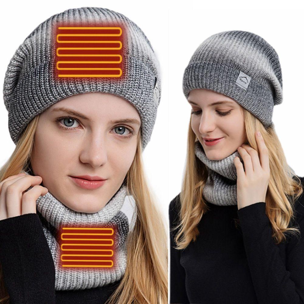Mũ Beanie Dệt Kim Giữ Ấm Màu Gradient Thời Trang