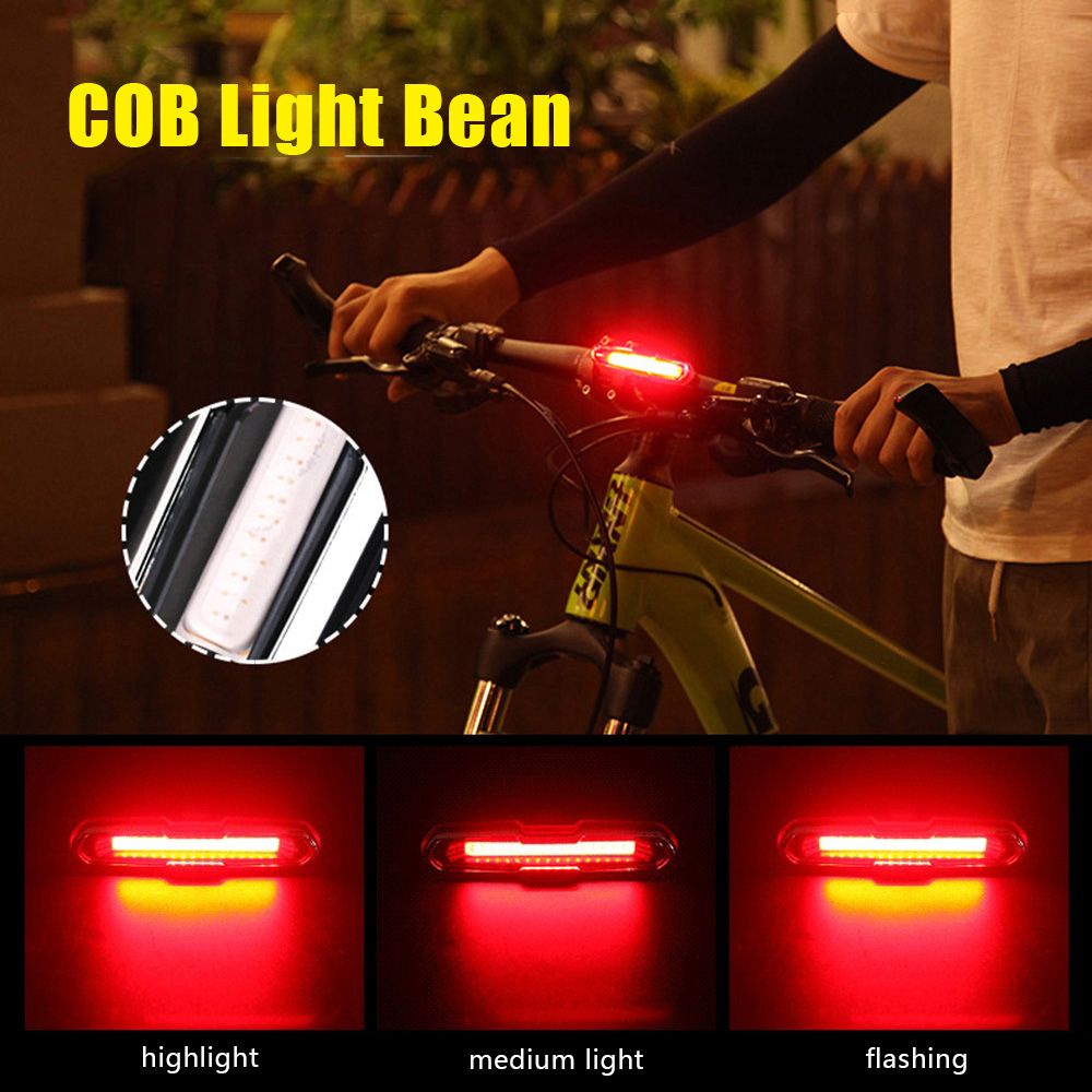 Đèn LED Cảnh Báo Gắn Đuôi Xe Đạp Chống Thấm Nước 5 Chế Độ Sạc USB Tiện Dụng