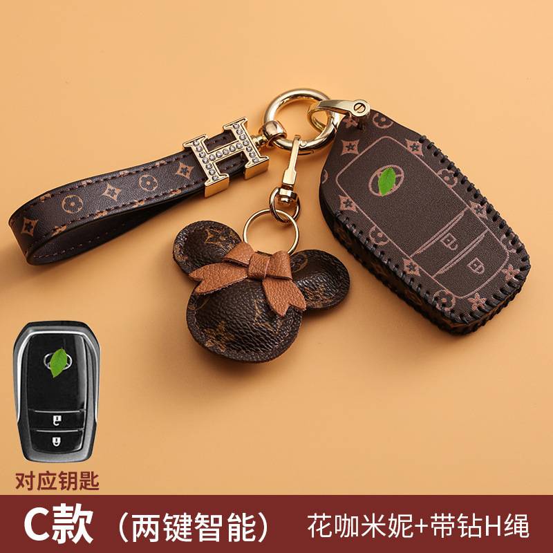 Bao Da Chìa Khoá Ô Tô TOYOTA COROLLA CAMRY CHR PRADO Hoạ Tiết Thời Thượng