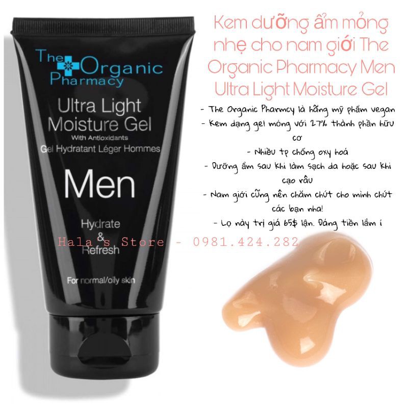 The Organic Pharmacy ✨ Kem dưỡng ẩm dành cho nam giới Ultra Light Moisture Gel