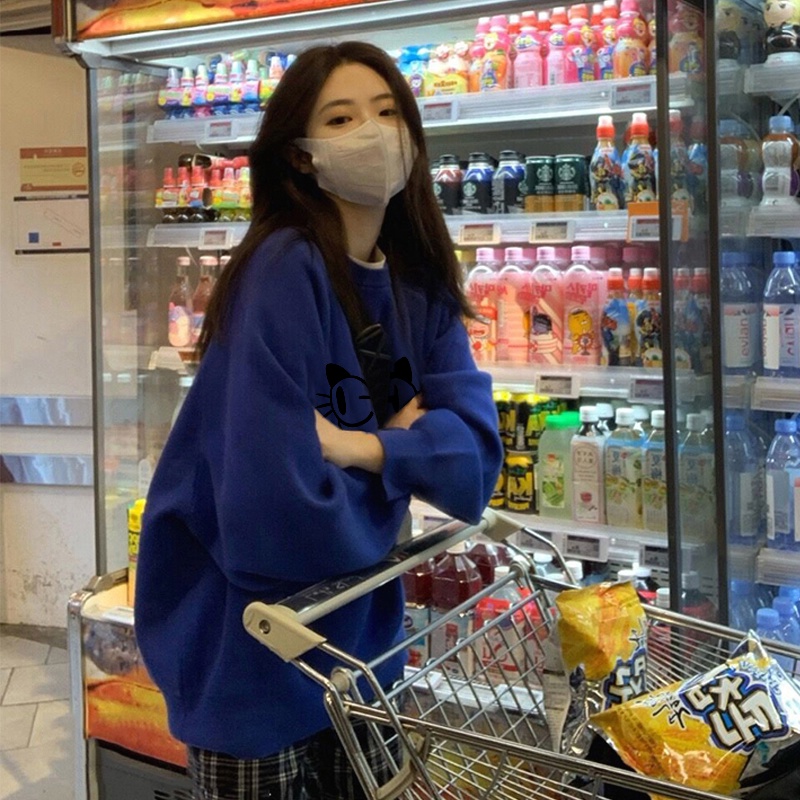 NRVP Áo Thun Tay Dài Oversize In Họa Tiết Phong Cách Hàn Quốc Thời Trang Cho Nam Và Nữ