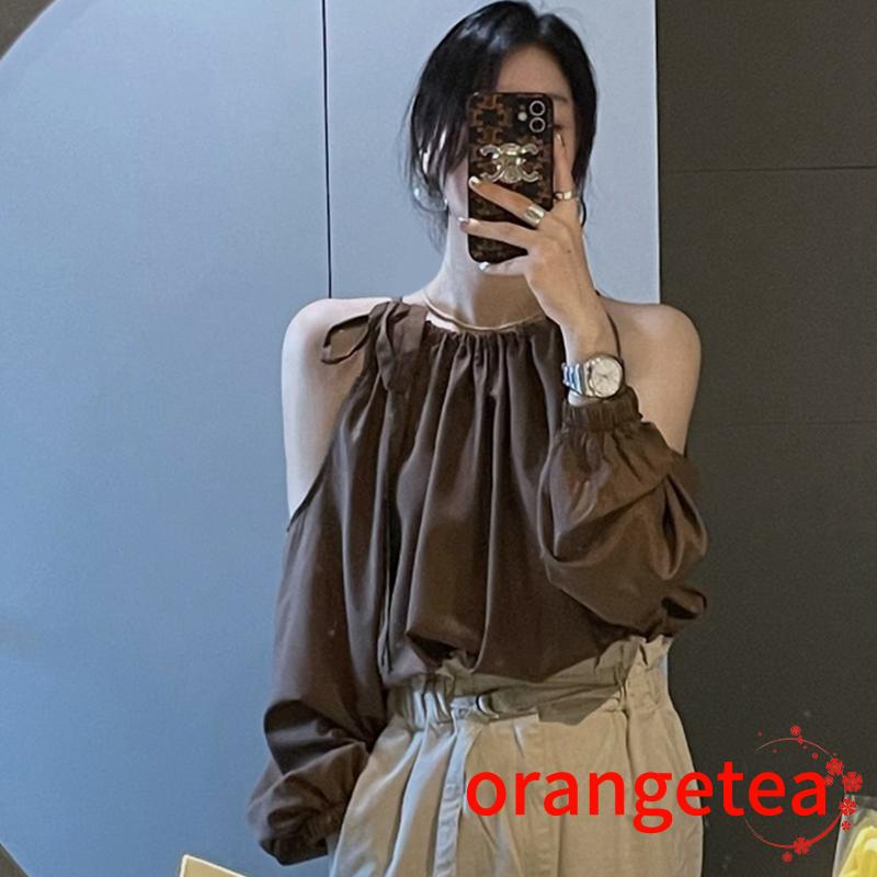 Áo Thun Tay Dài Màu Sắc Đơn Giản Cho Nữ